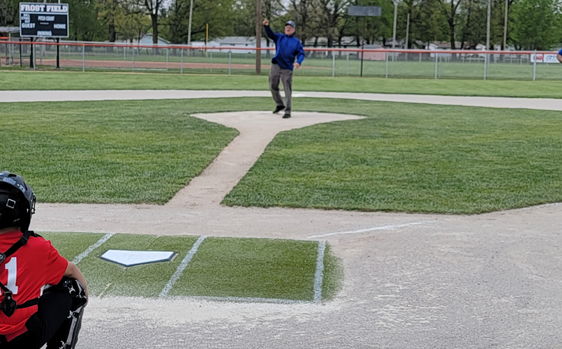 Harry Frost tossing out the first pitch. Opening Day 2023